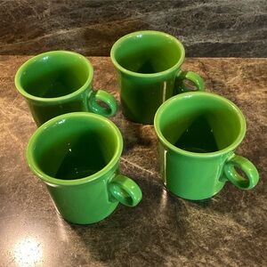 4 Shamrock GREEN Fiesta Fiestaware COFFEE MUGS